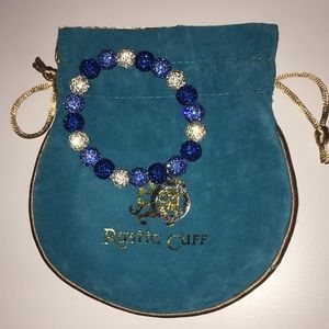 Blue & White Rustic Cuff Bracelet